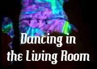 A surreal layered composition of me, Leslie Michel, Dancing in the Livingroom