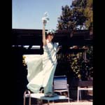 Leslie as Liberty on the Diving Board